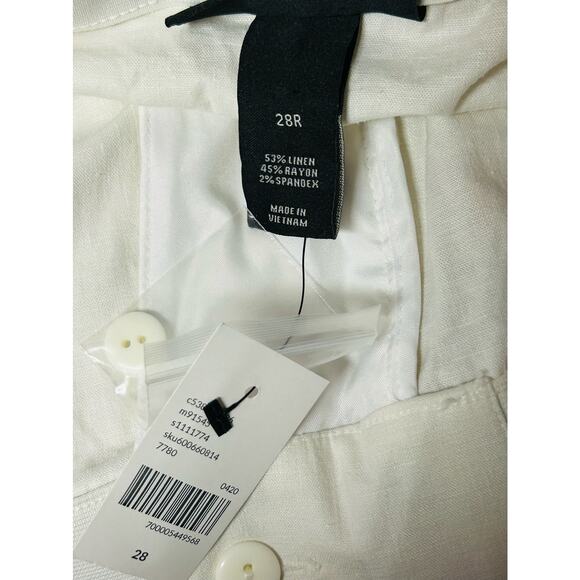 Lane Bryant Wide Leg Linen Blend Pants 28R White Pants NWT - Picture 3 of 7